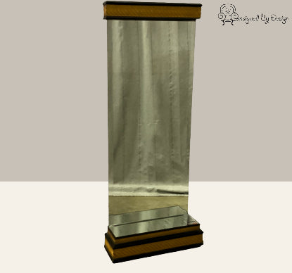 Beveled Mirror W/ Shelf, Wall Mount with Gold/Black Finish